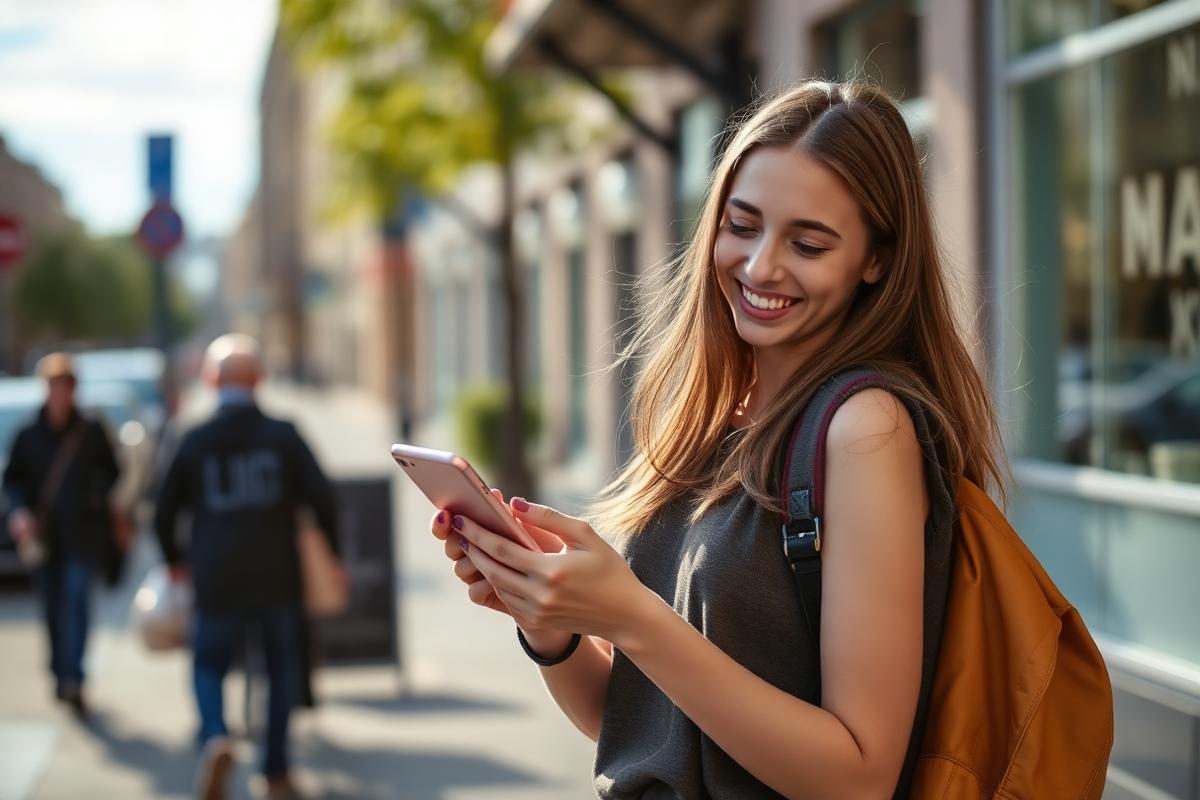 Ung studerende tjekker vagter på mobilen – Barnepige løn – hvad kan du tjene som barnepige?